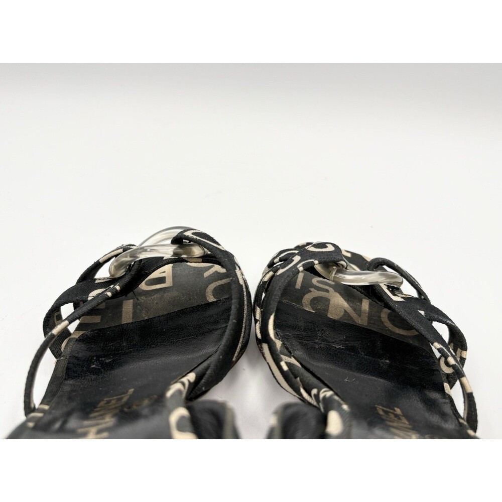 Chanel Black & White Rue Cambon Canvas Slingback Mules Vintage Y2K Size EU 36 - Picture 9 of 12